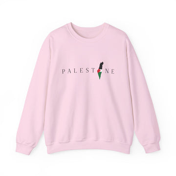 Palestine crewneck sweatshirt light pink color